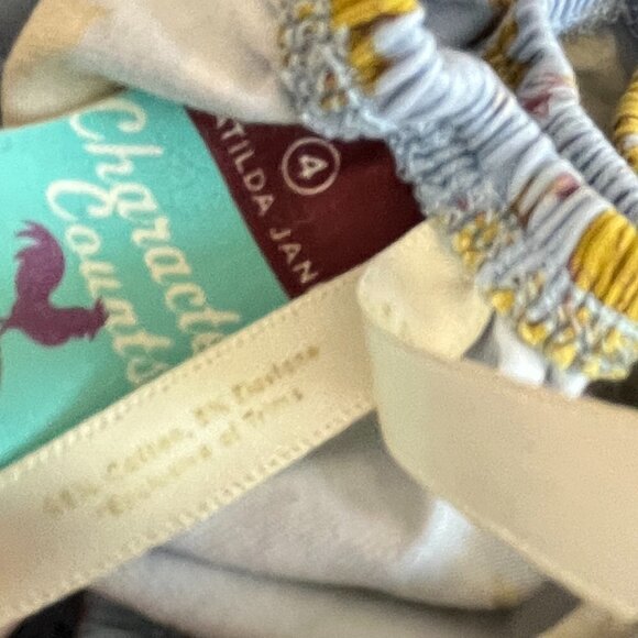 Matilda Jane Character Counts Amelie Blue Peasant Top Girls Sz 4 Floral - Picture 10 of 10